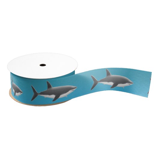Great White Shark Ocean Ribbon Grosgrain Lint (Spoel)