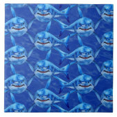 Great White Shark Pattern Tegeltje (Voorkant)