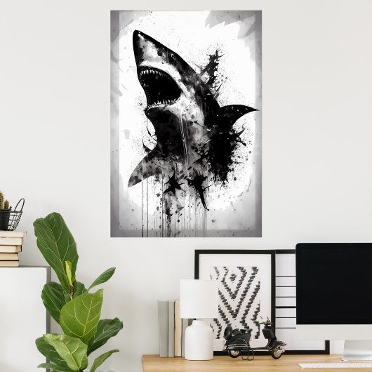 Great White Shark Portret Poster (Thuiskantoor)