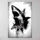 Great White Shark Portret Poster (Voorkant)