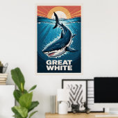 Great White Shark Poster (Thuiskantoor)