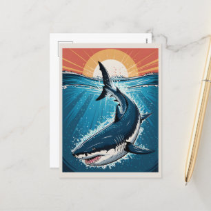 Great White Shark Poster Feestdagenkaart