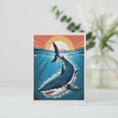 Great White Shark Poster Feestdagenkaart (Staand voorkant)