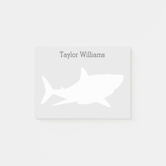 Great White Shark Silhouette met Jouw naam Post-it® Notes (Voorkant)