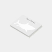 Great White Shark Silhouette met Jouw naam Post-it® Notes (Schuin)