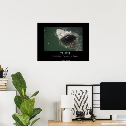 Great White Shark "Truth" Poster (Thuiskantoor)