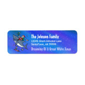 Great White Xmas Funny Return Address Labels (Voorkant)