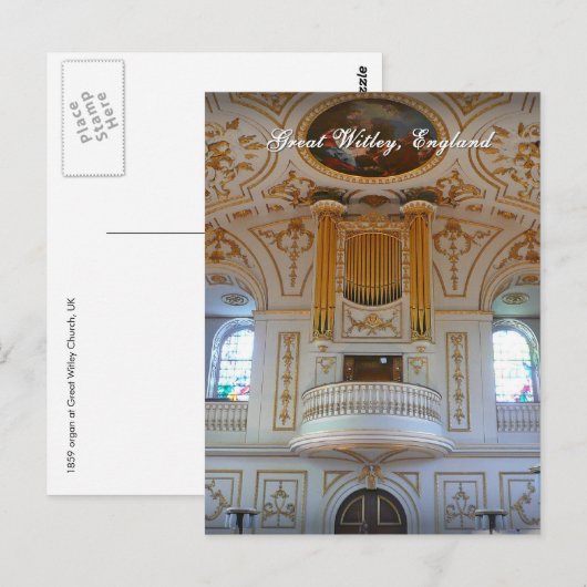 Great Witley Church, Brits briefkaart (Voorkant / Achterkant)
