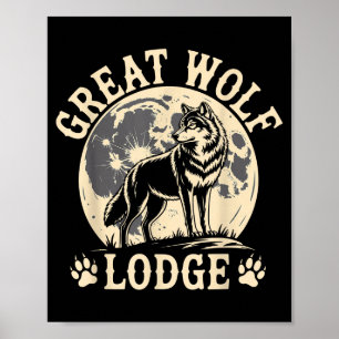 Great Wolf Lodge Huilende Wolf Volle Maan Natuur S Poster