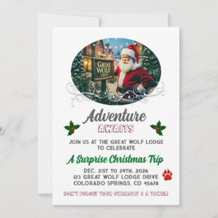 Great Wolf Lodge Kerst Surprise Reisuitnodiging Kaart