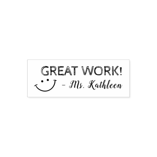 Great Work | Personalized Teachers Zelfinktende Stempel (Design)