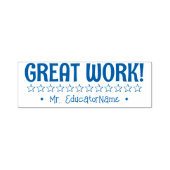 "GREAT WORK!" + Schoolleraar Naam Rubber Stempel (Design)