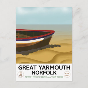 Great Yarmouth Norfolk Vintage-poster Briefkaart