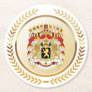 Greater Coat of Arms of Belgium Ronde Kartonnen Onderzetter