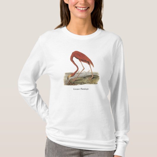 Greater Flamingo, John Audubon T-shirt (Voorkant)