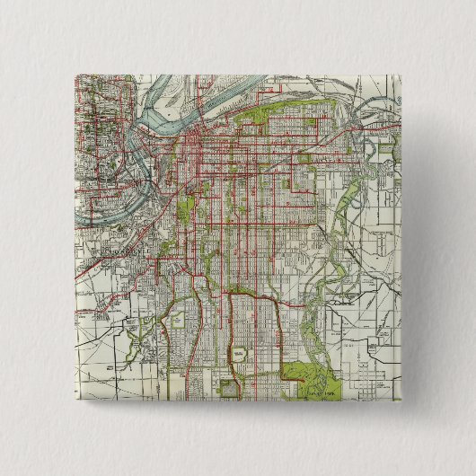 Greater Kansas City Vierkante Button 5,1 Cm (Voorkant)