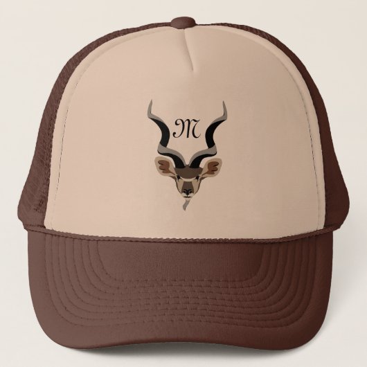 Greater Kudu Antelope Monogram Trucker Pet (Voorkant)