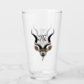 Greater Kudu Head geïllustreerd Monogram Glas (Achterkant)
