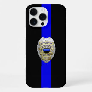 Greater Love Politie Badge Thin Blue Line iPhone 16 Pro Max Hoesje