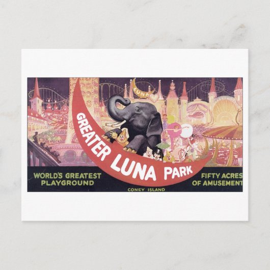 Greater Luna Park Coney Briefkaart (Voorkant)