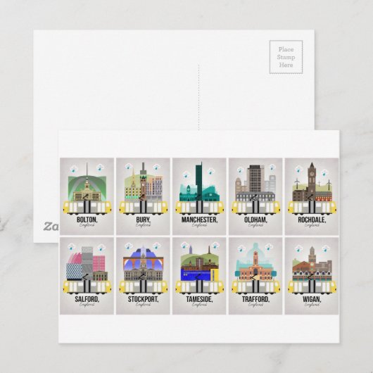 Greater Manchester Briefkaart (Voorkant / Achterkant)