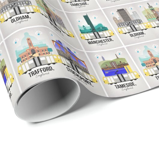 Greater Manchester Cadeaupapier (Rol Hoek)