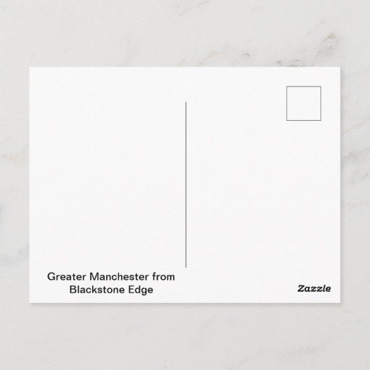 Greater Manchester vanaf Blackstone Edge Briefkaart (Achterkant)