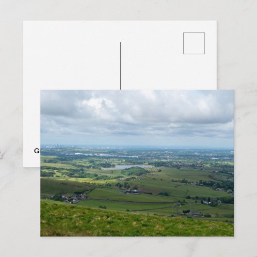 Greater Manchester vanuit Blackstone Edge Briefkaart (Voorkant / Achterkant)