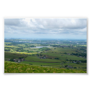 Greater Manchester vanuit Blackstone Edge Foto Afdruk