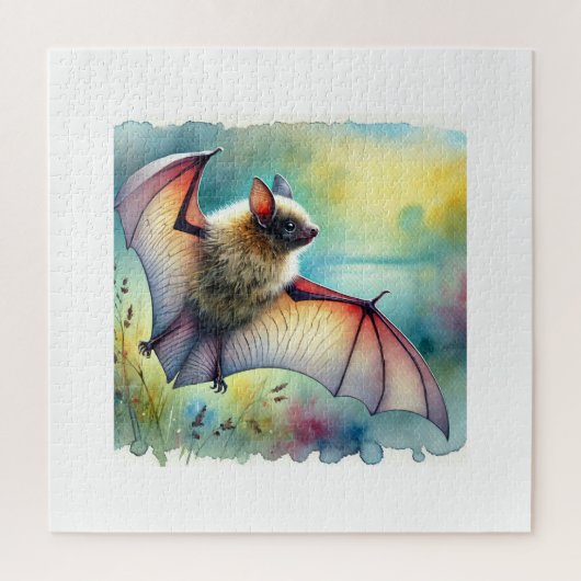 Greater Noctule Bat 120924AREF149 - Watercolor Legpuzzel (Verticaal)