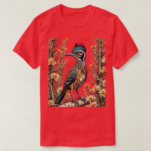 Greater Roadrunner Omgeven Door Yucca Bloem Nieuw T-shirt (Design voorkant)