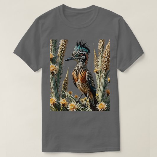 Greater Roadrunner Omgeven Door Yucca Bloem Nieuw T-shirt (Design voorkant)