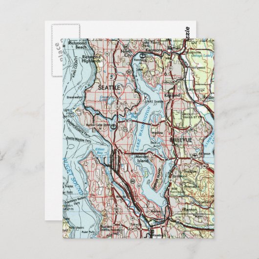 Greater Seattle Area  kaart reizen (Voorkant / Achterkant)