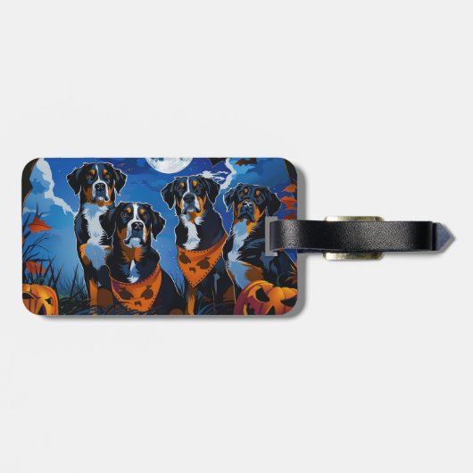 Greater Swiss Halloween Spooky Bagagelabel (Achterkant horizontaal)