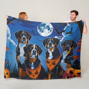 Greater Swiss Halloween Spooky Fleece Deken