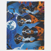 Greater Swiss Halloween Spooky Fleece Deken (Voorkant)