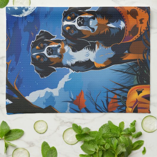 Greater Swiss Halloween Spooky Theedoek (Gevouwen)