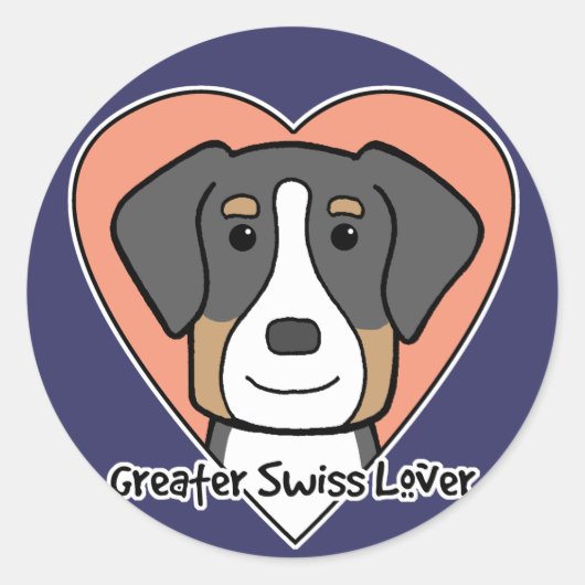 Greater Swiss Lover Ronde Sticker (Voorkant)