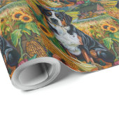 Greater Swiss Mountain Autumn Harvest Thanksgiving Cadeaupapier (Rol Hoek)