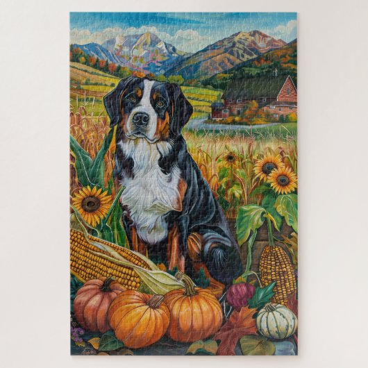 Greater Swiss Mountain Autumn Harvest Thanksgiving Legpuzzel (Verticaal)