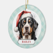 Greater Swiss Mountain Dog Ceramic Circle Ornament (Links)