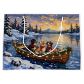 Greater Swiss Mountain Dog Christmas Boat Holiday Groot Cadeauzakje (Voorkant)
