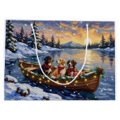 Greater Swiss Mountain Dog Christmas Boat Holiday Groot Cadeauzakje (Achterkant)