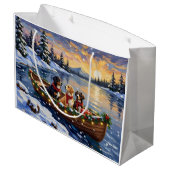 Greater Swiss Mountain Dog Christmas Boat Holiday Groot Cadeauzakje (Achterkant Gekanteld)