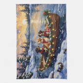 Greater Swiss Mountain Dog Christmas Boat Holiday Theedoek (Verticaal)