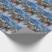 Greater Swiss Mountain Dog Christmas Delivery Cart Cadeaupapier (Hoek)