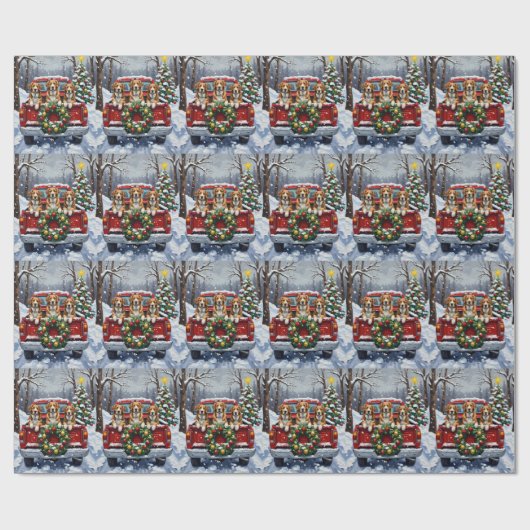 Greater Swiss Mountain Dog Christmas Red Truck Cadeaupapier (Vlak)