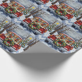 Greater Swiss Mountain Dog Christmas Red Truck Cadeaupapier (Hoek)