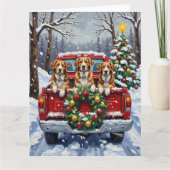 Greater Swiss Mountain Dog Christmas Red Truck Kaart (Voorkant)