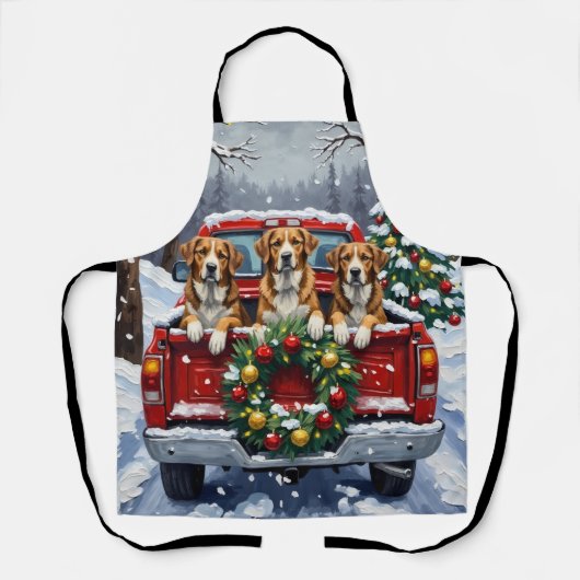 Greater Swiss Mountain Dog Christmas Red Truck Schort (Voorkant)